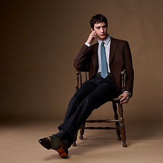 [貴重なレザーネクタイ] HERMES エルメス ネクタイ 《マイヨン》 H織りタイ 7 cm 《ファソネ・マイヨン》 - ブラック | Hermès